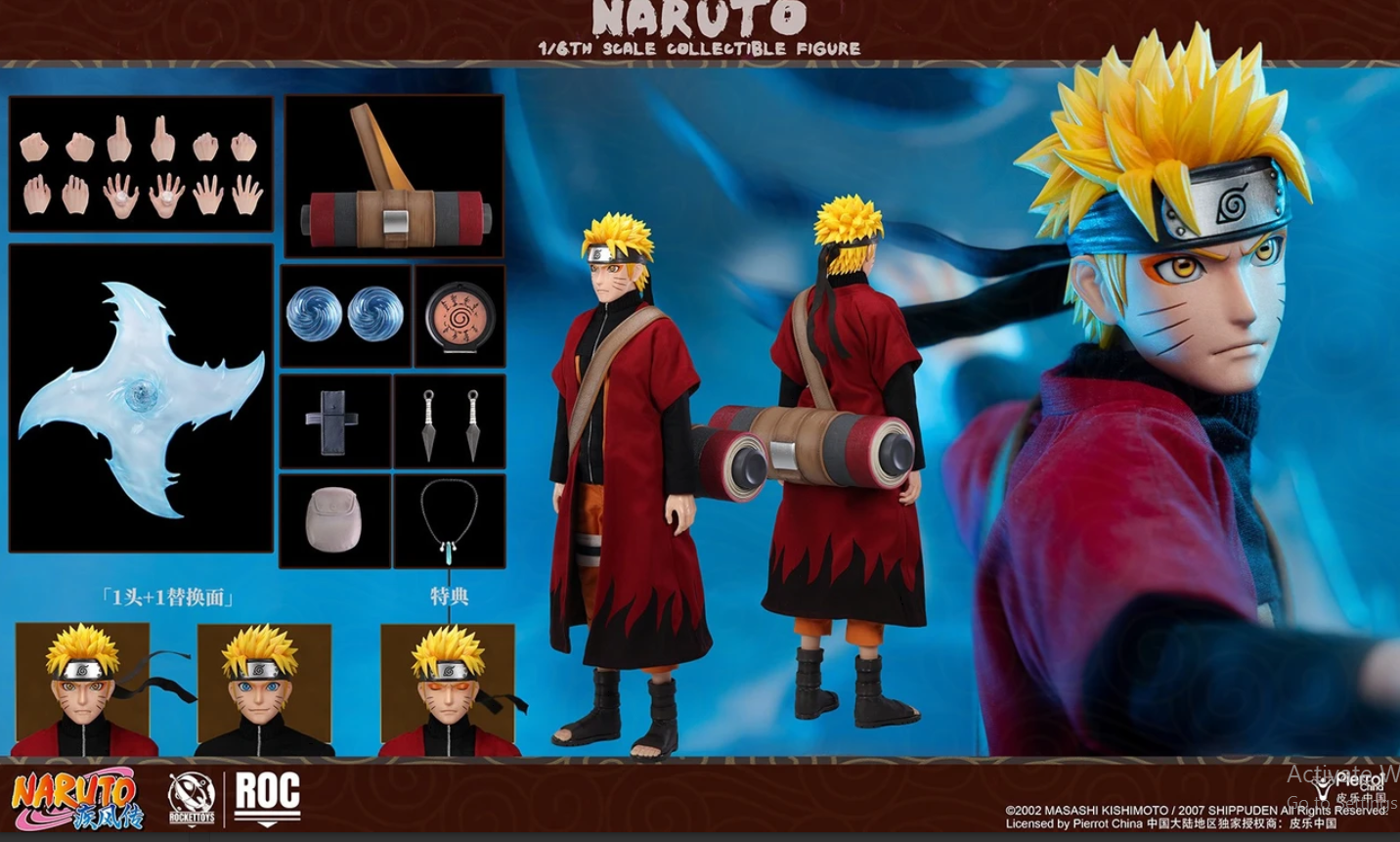 ROCKETTOYS Studio - Naruto Shippuden Naruto Uzumaki Sage Mode Ver. X Battle Damage Ver. 1/6 Action Figure (Licensed) - Image 2