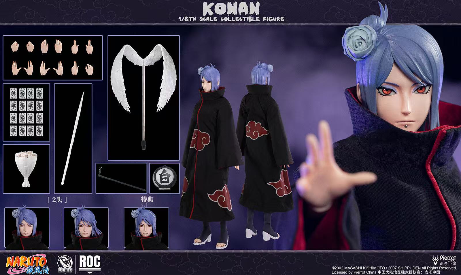ROCKETTOYS Studio - Naruto Shippuden Konan 1/6 Scale Action Figure (Licensed)