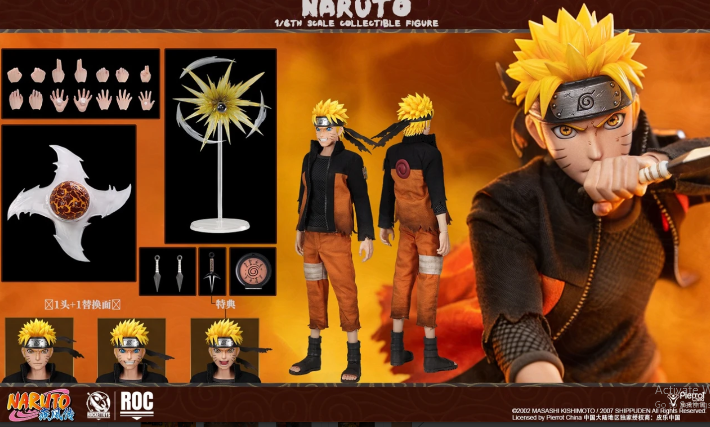 ROCKETTOYS Studio - Naruto Shippuden Naruto Uzumaki Sage Mode Ver. X Battle Damage Ver. 1/6 Action Figure (Licensed)