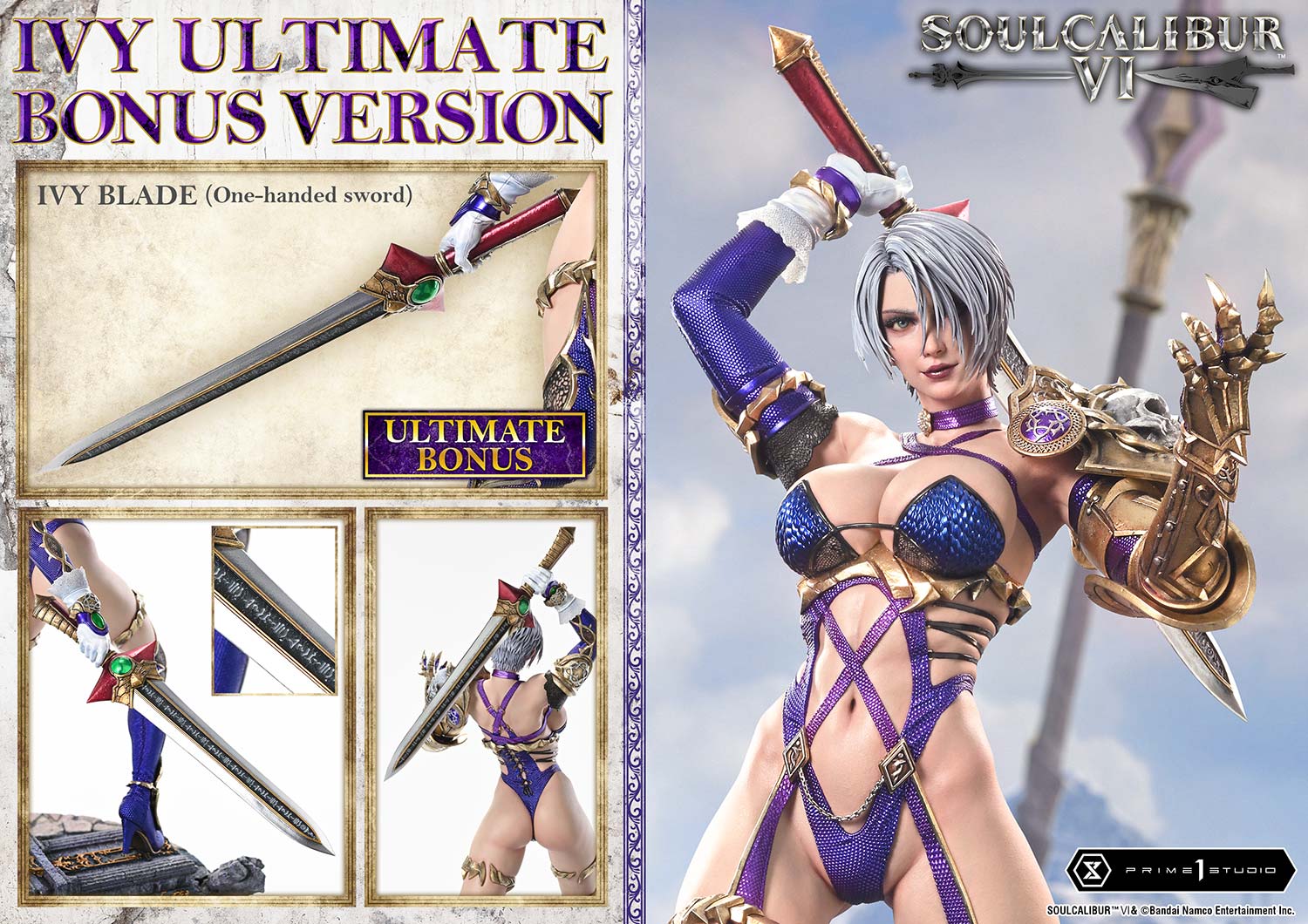 Prime 1 Studio - Real Elite Masterline SOULCALIBUR VI IVY 1/4 Statue REMSC6-01 REMSC6-01UT REMSC6-01UTS (Licensed) - Image 2