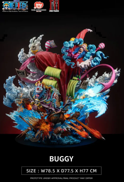JIMEI PALACE Studio - ONE PIECE New Yonko BUGGY Limited Edition Statue (Licensed)