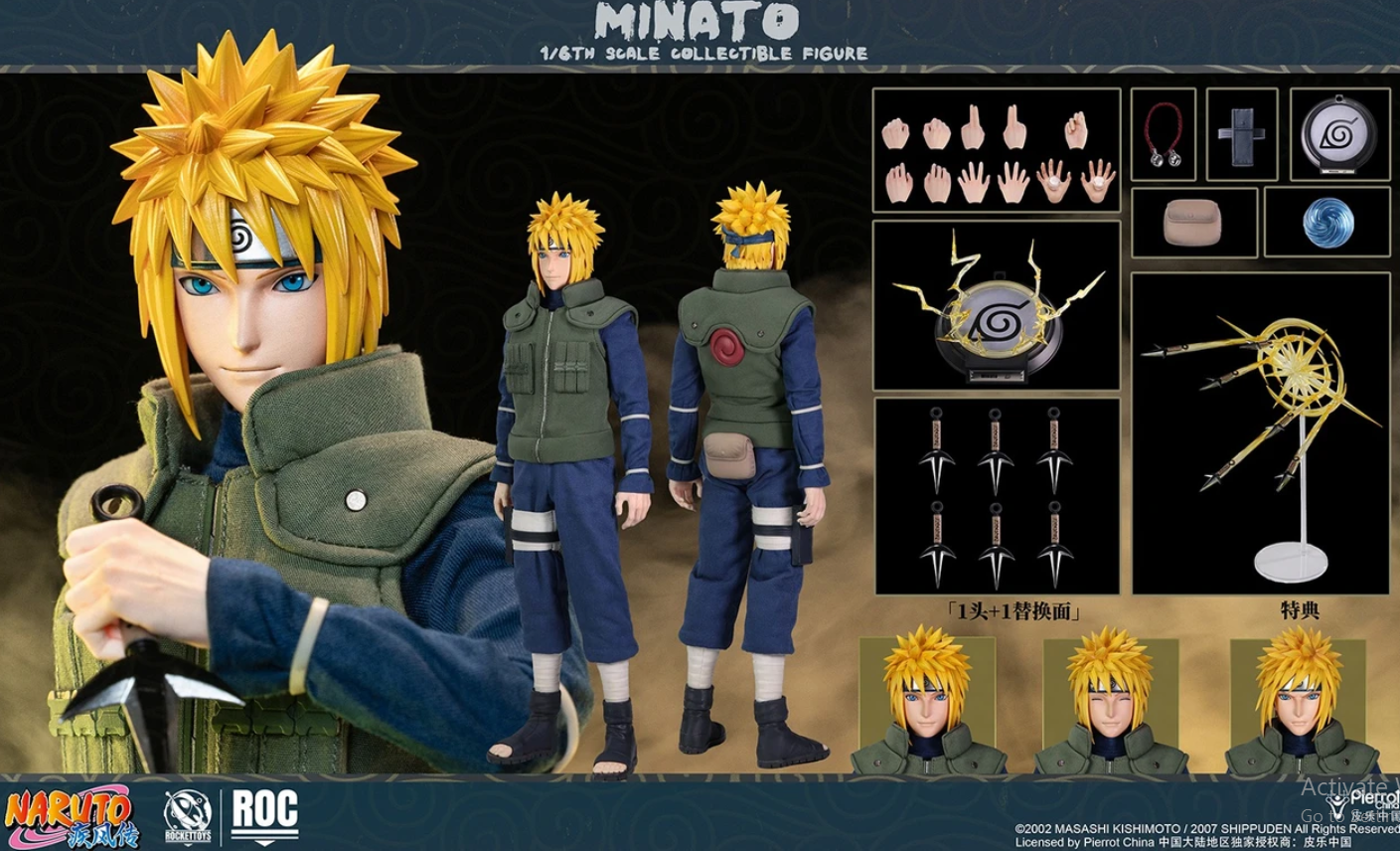 ROCKETTOYS Studio - Naruto Shippuden Minato Namikaze Yellow Flash Ver. X Fourth Hokage Ver. 1/6 Action Figure ROC-016 ROC-015 (Licensed) - Image 2
