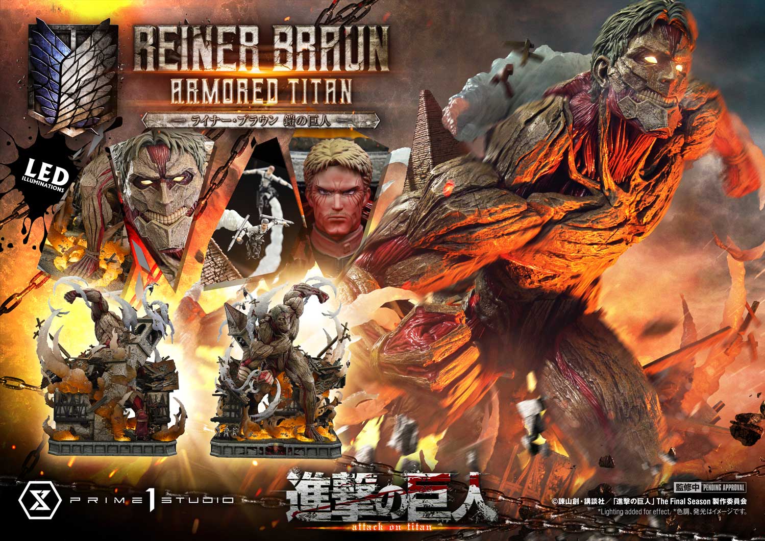 Prime 1 Studio - Ultimate Diorama Masterline TV animation Attack on Titan Reiner Braun Armored Titan UDMAOT-03 UDMAOT-03S (Licensed) - Image 6