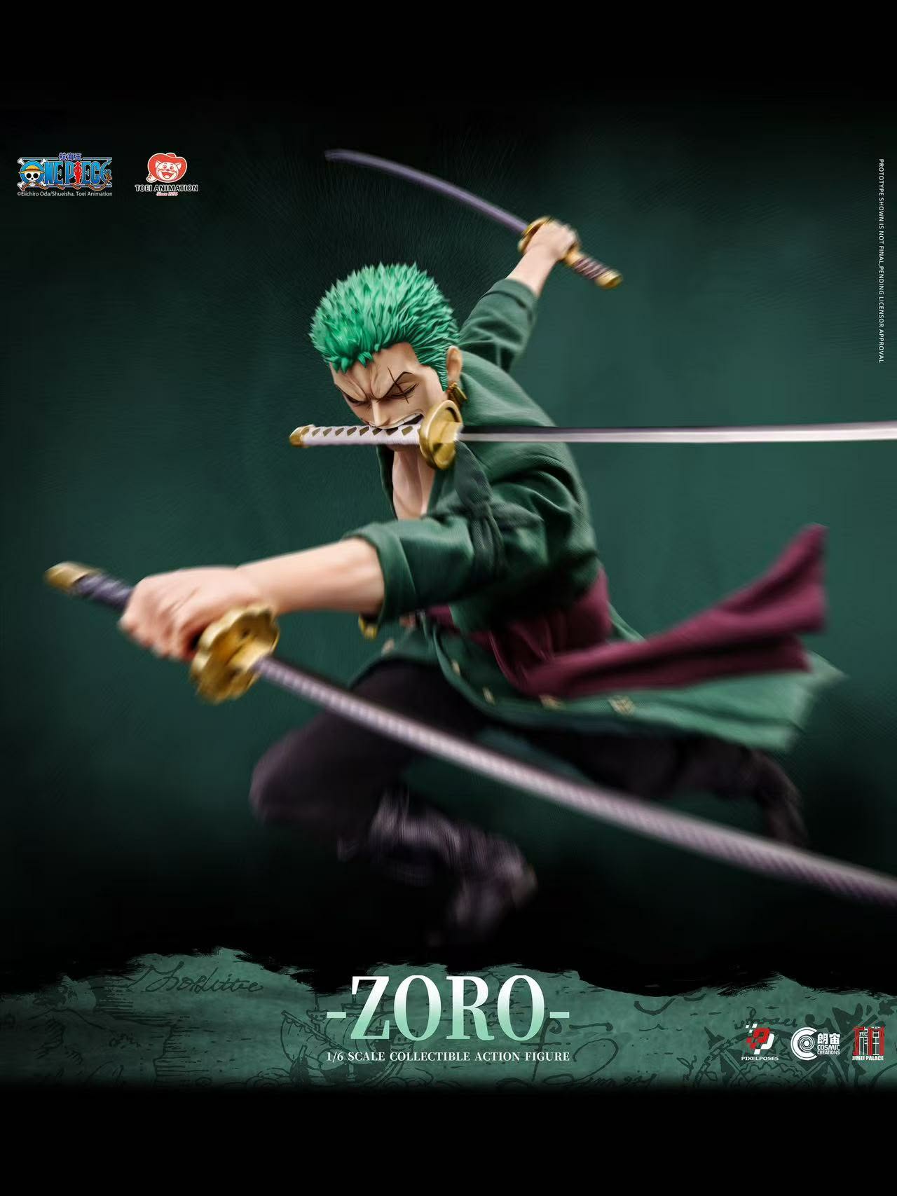 Pixel Poses X Cosmic Creations X JIMEI PALACE Studio - ONE PIECE Roronoa Zoro 1/6 Scale Platinum Silicone Action Figure (Licensed) - Image 4