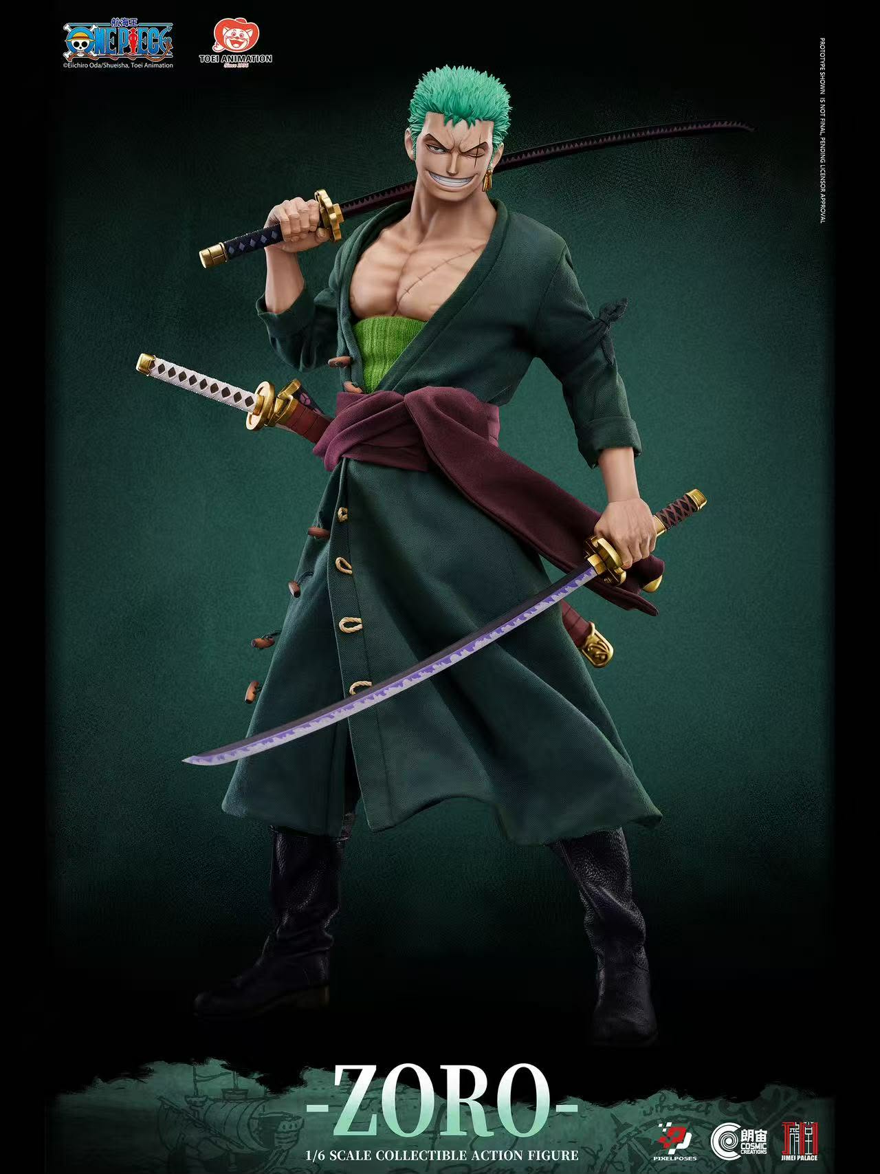 Pixel Poses X Cosmic Creations X JIMEI PALACE Studio - ONE PIECE Roronoa Zoro 1/6 Scale Platinum Silicone Action Figure (Licensed) - Image 5