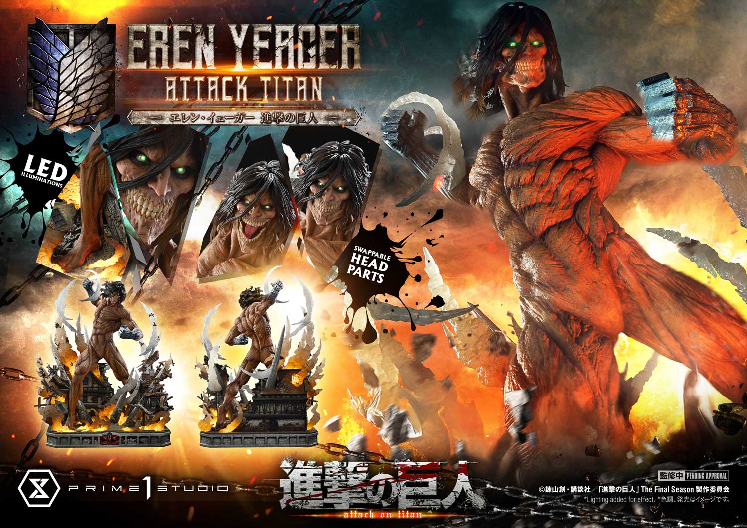 Prime 1 Studio - Ultimate Diorama Masterline TV animation Attack on Titan Eren Yeager Attack Titan UDMAOT-02 UDMAOT-02S (Licensed) - Image 8